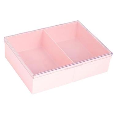 Imagem de Caixa organizadora multiuso com duas divisórias  rosa pastel - Maxcril