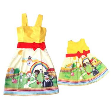 Imagem de Kit Mãe e Filha Vestido Mundo Bita Fazendinha Juvenil - Ateliê Iza Roc