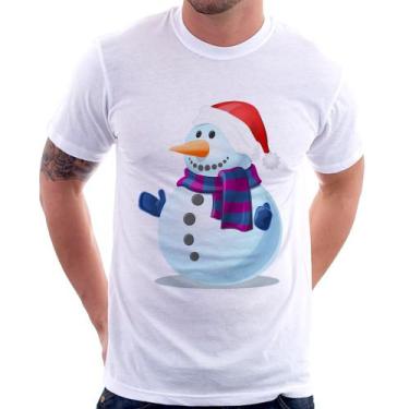Imagem de Camiseta Boneco de neve - Foca na Moda, Branco, GG