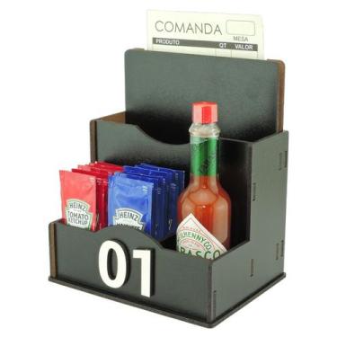 Imagem de 25 Porta Comanda de Mesa Sachê Guardanapo Temperos Numerados Preto - M