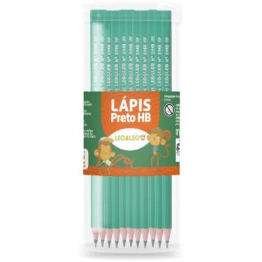 Imagem de Lápis Preto Sextavado Léo e Léo Verde HB - Pote com 72 Unidades - Leon