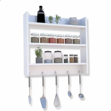 Imagem de Porta Tempero de Parede para condimentos cor Branco 3 prateleiras - FA