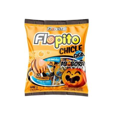 Imagem de Pirulito Chicle Abóbora Halloween Giga Flopito 24un 600g