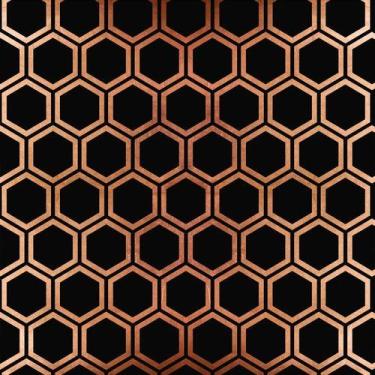 Imagem de Papel De Parede Temático Colmeia Bronze E Preto - 3,30x0,50m - DEKAL D
