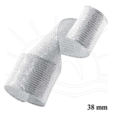 Imagem de Fita Metalizada Aramada M004 38mm 10 Metros - 218 Prata - Fitas Progre