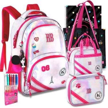 Imagem de Mochila RB Rebecca Bonbon Kit Lancheira Estojo Escolar Meninas Lançame