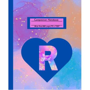 Imagem de Letter R Composition Notebook: Wide Rule, Initial R, Alphabet, Monogram