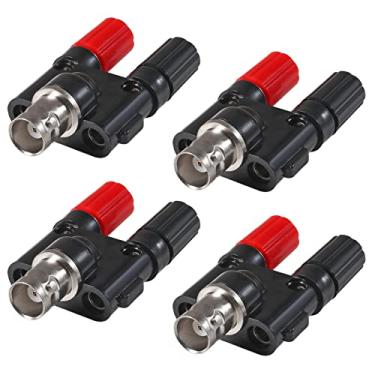 Imagem de DIANN 4pcs BNC Female Plug to 2X 4mm Dual Banana Female Connector BNC Banana Adapter RF Coax Coaxial Splitter