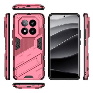 Imagem de Compatível Com Capa Para Xiaomi Redmi Note 14 Pro Plus 5G (versão Doméstica), Capa Protetora Para Telefone À Prova De Choque Kickstand, Capa Protetora Para PC E TPU Para Celular(Pink)