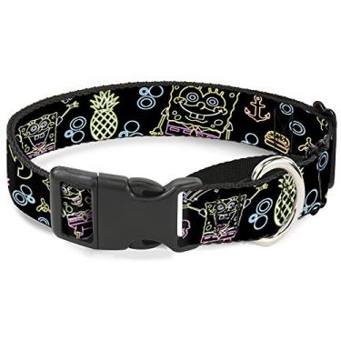 Imagem de Buckle-Down Coleira para cachorro com gamarra e poses de estrela do mar Patrick Patrick Ouro 45 a 81 cm de largura 3,8 cm de largura