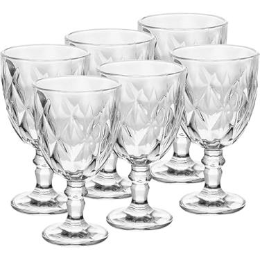Imagem de Genérico - Jogo de 6 Taças de Vidro 260ml Transparente - Taça de Vidro Diamond