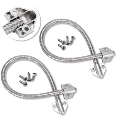 Imagem de Pacote com 2 conduítes flexíveis de porta de 40,6 cm, conduíte flexível, conduíte elétrico, flexível, protetor de cabo de porta de aço inoxidável para sistema de controle de fio de acesso, trava de