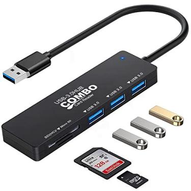 Imagem de VIENON Hub USB 3.0 5 em 1 com leitor de cartão SD/TF e 3 portas USB 3.0 para PC, laptops, Surface Pro, MacBook, iMac Pro