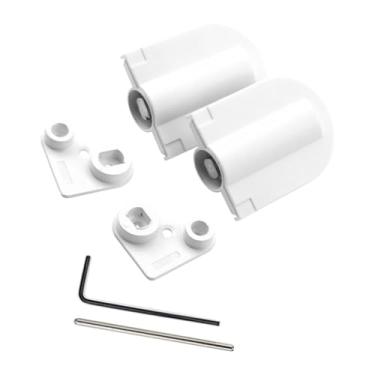 Imagem de FLCPJGV 2x dobradiças de penteadeira hidráulica resistente conveniente fácil de usar caixa de madeira tronco dobradiças escondidas móveis ferragem casa, Branco