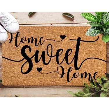 Imagem de Oujilidemat Capacho Home Sweet Home Welcome 76 x 43 cm, tapete de porta de PVC antiderrapante espesso para porta da frente, entrada externa, perfeito para uso no outono e durante todo o ano