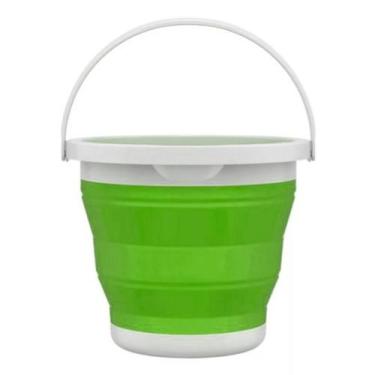 Imagem de Balde retratil de silicone 10l - bazar do saara, VERDE
