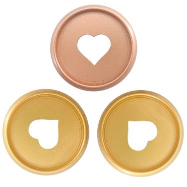 Imagem de ITSYHPRO 33 peças de expansão, sistema de caderno, disco de plástico, coração, encadernação, disco, fichário, argolas, acessórios planejadores (ouro e ouro rosa, 28 mm, 33 peças)