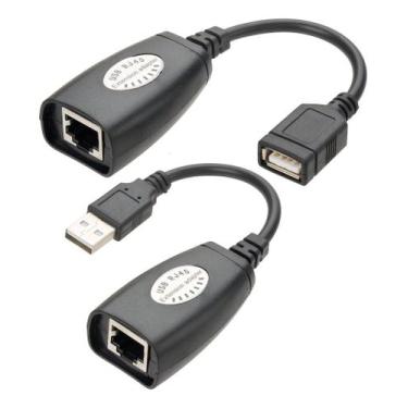 Imagem de Adaptador Conversor Extensor Usb Via Cabo Rede Rj45 Até 45m - Genérica