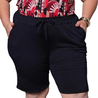 Imagem de Kit 2 Bermuda Feminina Com Bolso Viscolycra Senhora Plus - PMQ, Sortid