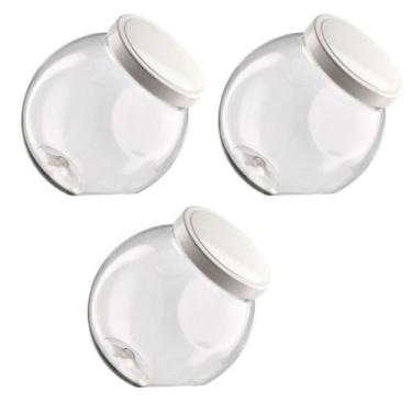 Imagem de 3 Pote Plástico Bandeirante Baleiro Doce Biscoitos 2,4 Litro