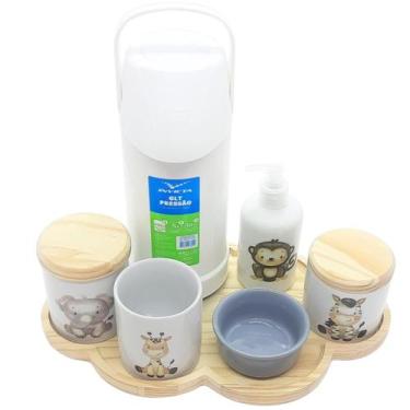 Imagem de Kit higiene bebê Safari 7 pçs Bdj Nuvem pinus Molh Red CZ - Antilope D