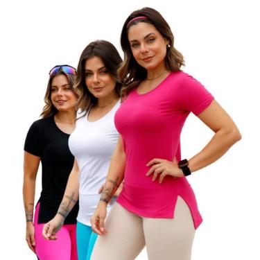 Imagem de Kit 3 blusa tapa bumbum viscose fitness academia esportes - LUFRAN, M,