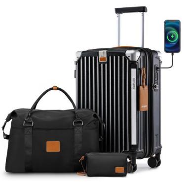Imagem de Mala de Viagem Joyway 20 Polegadas com Porta-Copos e USB - Conjunto 3 