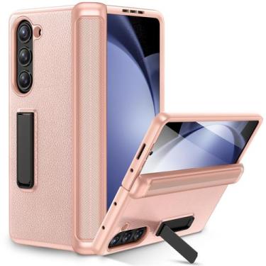 Imagem de Capa Ruky para Samsung Galaxy Z Fold 5 com Suporte Dourado