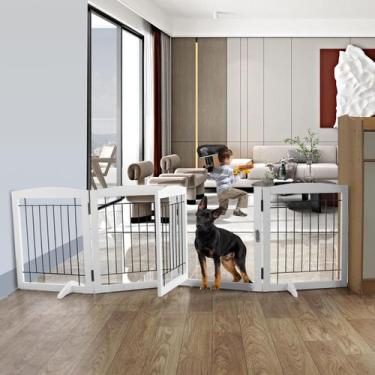 Imagem de Portão para Cachorro Independente ZJSF com Porta - Branco