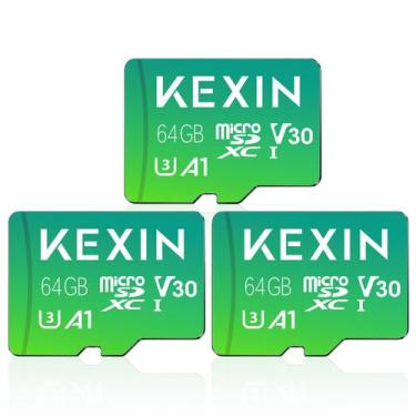 Imagem de Cartões Micro SD KEXIN 64GB (3 Unidades) - 85 MB/s - 4K UHD