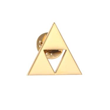 Imagem de The Legend of Zeldas Pingente Broche e Broche Triforce Triforce Botão Laço Emblema Presentes Masculinos, free size, Aço inoxidável, Pedra preciosa na