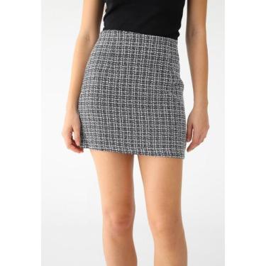 Imagem de Saia De Tweed Moda Gringa - Moda Blogueira - Genérico, Branco, P