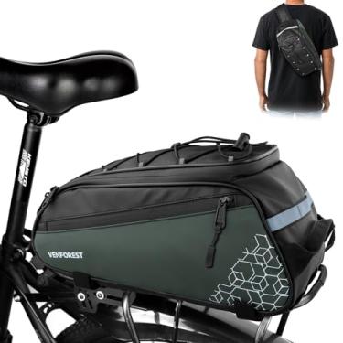 Imagem de VENFOREST Bolsa traseira para bicicleta, bolsa de PVC impermeável de 8 L para bicicletas de estrada e montanha, bolsa de assento traseiro de bicicleta com capa de chuva, bolsa de selim de bicicleta