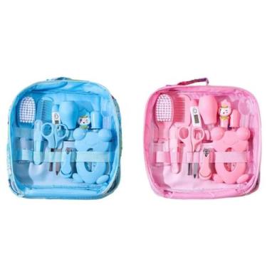 Imagem de Kit Higiene Cuidados Saúde Bebê Recém Nascido 13pçs Azul Rosa - PRIME,