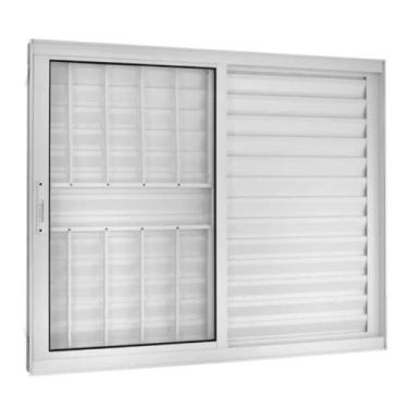 Imagem de Veneziana 3 Folhas C/Grade 1.00x1.00 Branca Linha 25  - RV PORTAS E JA