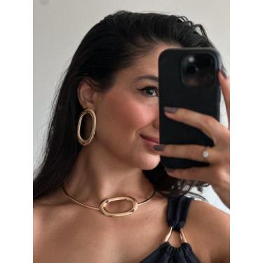 Imagem de Conjunto Colar e Brinco Redondo Valerie - COR DE PIMENTA, U