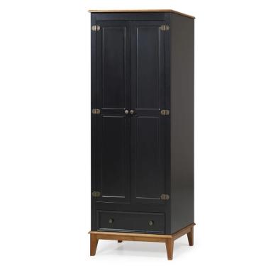 Imagem de Guarda roupa colonial preto de madeira maciça - 2 portas E 1 gaveta