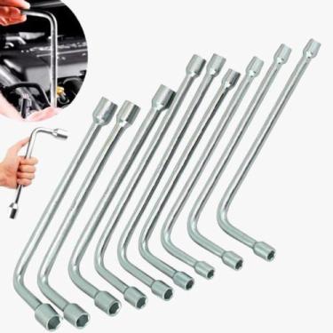 Imagem de Jogo de Chave Biela Longa Kit Tipo L 10 peças 8mm a 19mm, uso continuo