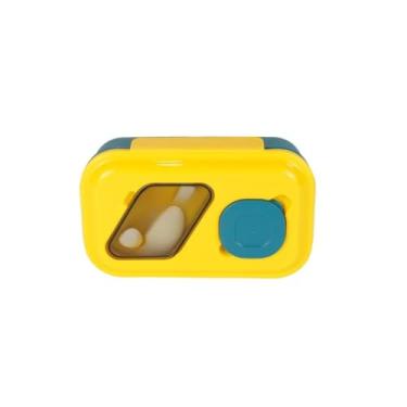 Imagem de Pote Marmita Lancheira hermética com Compartimentos e Talher - 1 Litro e 3 Divisórias(Amarelo)