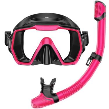 Imagem de Honlanor Conjunto De Snorkel Para Adultos, Equipamento De Mergulho Com Snorkel, Anti-Vazamento E Antiembaçante, Lente De Vidro Temperado, Máscara De Natação Com Vista Panorâmica, Kit De Snorkel Para
