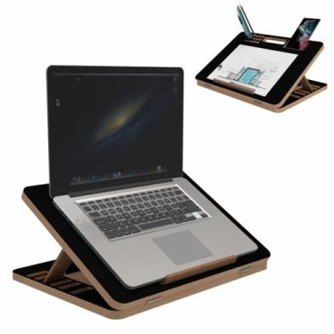 Imagem de Suporte Para Notebook Desenho Leitura Prancheta Multiuso Ajust�vel Mdf Preto