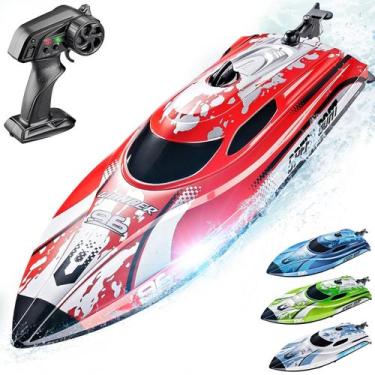 Imagem de Barco RC BEZGAR TX126 vermelho para crianças e adultos com bateria de 