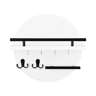 Imagem de DimyFew Porta-chaves de Parede, Prateleira de Armazenamento, Pendurado, Multifuncional, Rústico, Cabideiro, Organizador para Bolsas, Sala de Estar, Corredor,