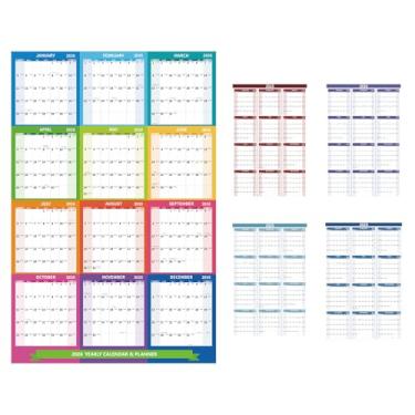 Imagem de Kuraoyan Calendário de parede 2026 de 88 cm x 58 cm, grande, vertical, anual, para pendurar na parede com data juliana, calendário de papel grosso, planejador de parede anual de 12 meses para