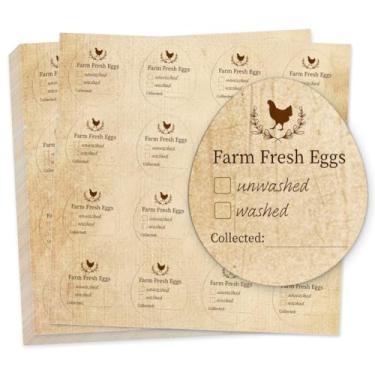 Imagem de GOMAKERER 160 etiquetas de caixa de ovos, adesivos de ovos lavados ou não lavados coletados com data de gravação irregular PET adesivo de embalagem de ovo para caixa recipiente suprimentos agrícolas