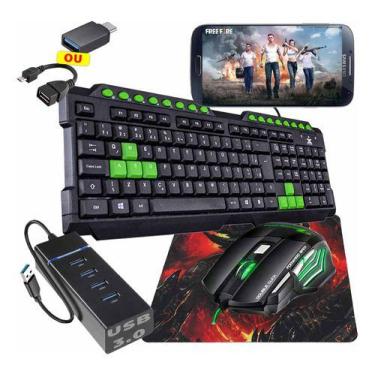 Imagem de Kit Mobilador Gamer HUB 3.0 4 Portas + Mouse Led 3200 dpi + Pad Speed 