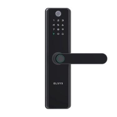 Imagem de Fechadura Digital de Embutir Elsys, Wi-Fi, Biometria, Câmera, Preto - 