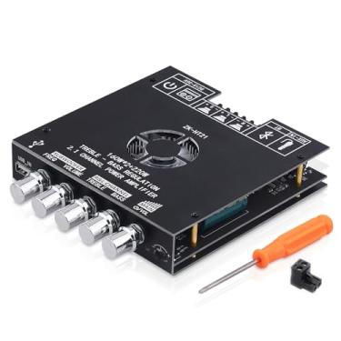 Imagem de Placa amplificadora Bluetooth, ZK-HT21 2.1 canais 160W x 2+220W subwoofer estéreo mini módulo amplificador de potência de áudio TDA7498E Chips HiFi, entrada BT USB AUX DC 15-36V para alto-falantes