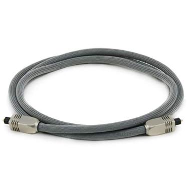Imagem de Monoprice Cabo de áudio óptico digital S/PDIF premium – Jaqueta de malha resistente, cabeças de conector de metal, 1,8 m, prata