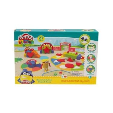 Imagem de Grandi Giochi Play Doh Blocks Pld03000 27-Piece Shape and Colour Set with Buildings and Modelling Paste